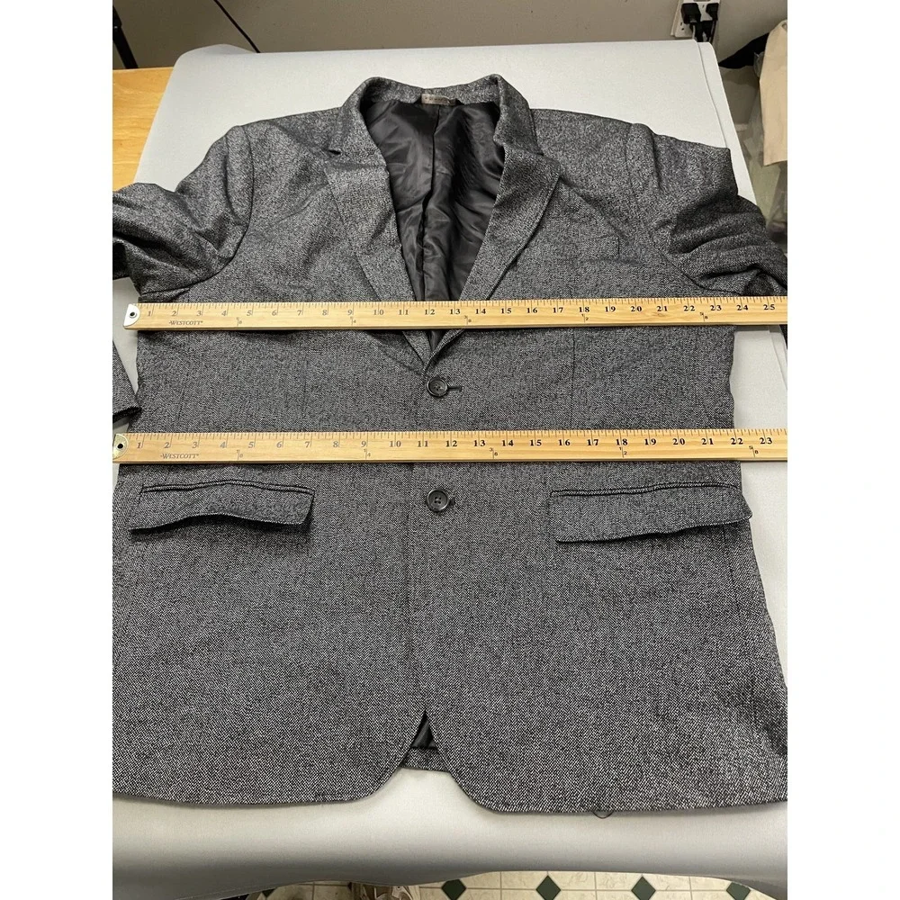 Banana Republic Mens Blazer 46R‎ Gray Tweed Fall Preppy Tailored Slim Fit Jacket